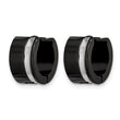 Stainless Steel Polished Black IP Hinged Hoop Earrings - Birthstone Company