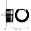 Stainless Steel Polished Black IP Hinged Hoop Earrings - Birthstone Company