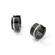 Stainless Steel Polished Black IP Hinged Hoop Earrings - Birthstone Company