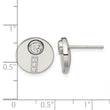 Stainless Steel Polished CZ Circle Post Earrings - Birthstone Company