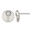Stainless Steel Polished CZ Circle Post Earrings - Birthstone Company