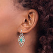 Stainless Steel Polished Imi. Turquoise & CZ Dangle Earrings - Birthstone Company