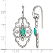 Stainless Steel Polished Imi. Turquoise & CZ Dangle Earrings - Birthstone Company