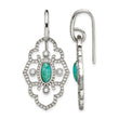 Stainless Steel Polished Imi. Turquoise & CZ Dangle Earrings - Birthstone Company