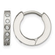 Stainless Steel CZ Hinged Hoop Earrings - Birthstone Company