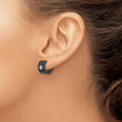 Stainless Steel Black IP plated Star Hinged Hoop Earrings - Birthstone Company