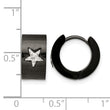 Stainless Steel Black IP plated Star Hinged Hoop Earrings - Birthstone Company