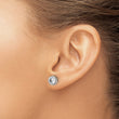 Stainless Steel Polished 6mm Bezel CZ Stud Post Earrings - Birthstone Company