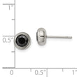 Chisel Stainless Steel Polished 5mm Bezel Black CZ Stud Post Earrings