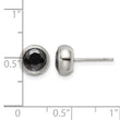 Stainless Steel Polished 6mm Bezel Black CZ Stud Post Earrings - Birthstone Company
