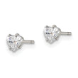 Chisel Stainless Steel Polished 4mm Heart CZ Stud Post Earrings - Birthstone Company