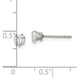 Chisel Stainless Steel Polished 4mm Heart CZ Stud Post Earrings - Birthstone Company