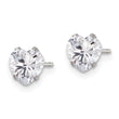 Stainless Steel Polished 6mm Heart CZ Stud Post Earrings