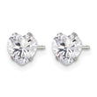 Stainless Steel Polished 6mm Heart CZ Stud Post Earrings - Birthstone Company