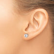 Stainless Steel Polished 6mm Heart CZ Stud Post Earrings