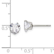 Stainless Steel Polished 6mm Heart CZ Stud Post Earrings