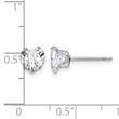 Stainless Steel Polished 6mm Heart CZ Stud Post Earrings - Birthstone Company