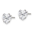 Stainless Steel Polished 7mm Heart CZ Stud Post Earrings
