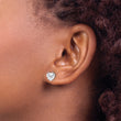Stainless Steel Polished 7mm Heart CZ Stud Post Earrings