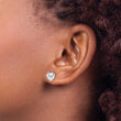 Stainless Steel Polished 7mm Heart CZ Stud Post Earrings - Birthstone Company