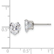 Stainless Steel Polished 7mm Heart CZ Stud Post Earrings