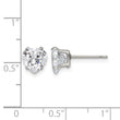 Stainless Steel Polished 7mm Heart CZ Stud Post Earrings - Birthstone Company