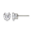 Stainless Steel Polished 7mm Heart CZ Stud Post Earrings - Birthstone Company