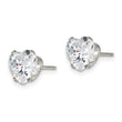 Chisel Stainless Steel Polished 8mm Heart CZ Stud Post Earrings
