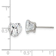 Chisel Stainless Steel Polished 8mm Heart CZ Stud Post Earrings