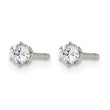 Stainless Steel Polished 3mm CZ Stud Post Earrings - Birthstone Company