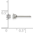 Stainless Steel Polished 3mm CZ Stud Post Earrings - Birthstone Company