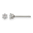 Stainless Steel Polished 3mm CZ Stud Post Earrings - Birthstone Company