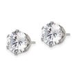 Stainless Steel Polished 9mm Round CZ Stud Post Earrings