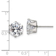 Stainless Steel Polished 9mm Round CZ Stud Post Earrings