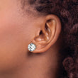 Stainless Steel Polished 10mm Round CZ Stud Post Earrings