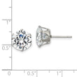 Stainless Steel Polished 10mm Round CZ Stud Post Earrings