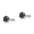Chisel Stainless Steel Polished 3mm Black Round CZ Stud Post Earrings - Birthstone Company