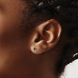 Stainless Steel Polished 3mm Black Round CZ Stud Post Earrings - Birthstone Company