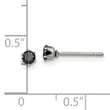 Chisel Stainless Steel Polished 3mm Black Round CZ Stud Post Earrings - Birthstone Company