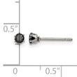 Stainless Steel Polished 3mm Black Round CZ Stud Post Earrings - Birthstone Company