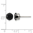 Stainless Steel Polished 7mm Black Round CZ Stud Post Earrings - Birthstone Company