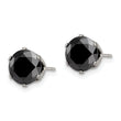 Stainless Steel Polished 8mm Black Round CZ Stud Post Earrings