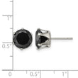 Stainless Steel Polished 9mm Black Round CZ Stud Post Earrings - Birthstone Company