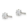 Chisel Stainless Steel Polished 3mm Square CZ Stud Post Earrings
