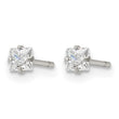 Stainless Steel Polished 3mm Square CZ Stud Post Earrings - Birthstone Company