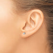 Stainless Steel Polished 3mm Square CZ Stud Post Earrings - Birthstone Company