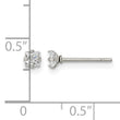 Stainless Steel Polished 3mm Square CZ Stud Post Earrings - Birthstone Company