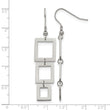 Stainless Steel Rectangle Dangle Earrings - Birthstone Company