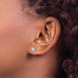 Chisel Stainless Steel Polished 4mm Square CZ Stud Post Earrings