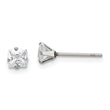 Chisel Stainless Steel Polished 4mm Square CZ Stud Post Earrings